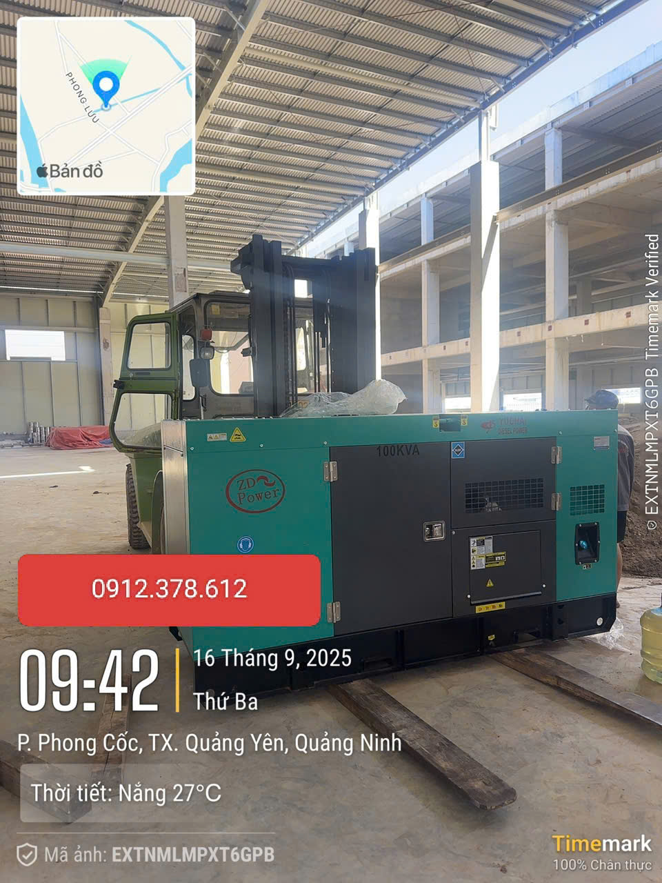 Lắp đặt máy phát điện 100Kva Yuchai tại hải Phòng