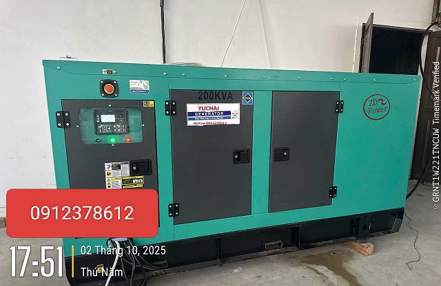 Máy phát điện Yuchai 200Kva lắp đặt tại Hưng Yên