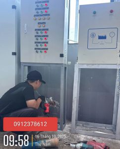 Đội kỹ thuật Khomayphatdien.net lắp đặt máy phát điện Weichai